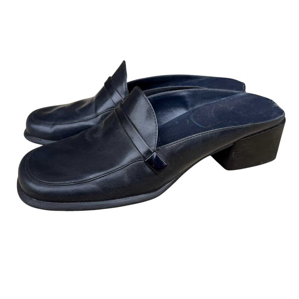 Bandolino Loafer Mule Block Heel Square Toe Women 7M Black